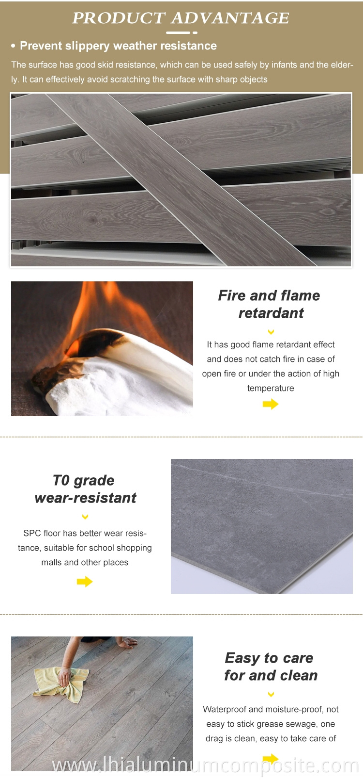 Waterproof SPC Flooring Click Lock Wear-resistant Factory Direct Laminate SPC Floor